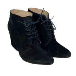 Kate Spade Roger Lace Up Booties Black Suede